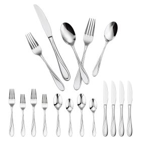 VEVOR 30-Piece Silverware Set, Food-Grade Stainless Steel Flatware Utensils, Mirror Finished Cutlery Set