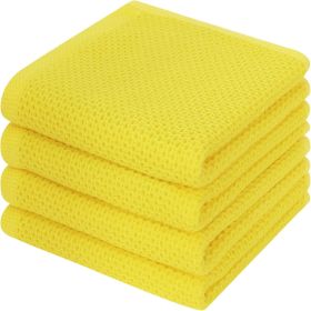 100% Cotton Waffle Weave Kitchen Towels, 4-Pack Super Soft and Absorbent Dish Towels for Drying Dishes, Kitchen