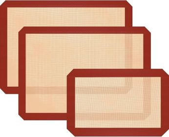 Silicone Baking Mat, 3 Pack Reusable Baking Mat, Non-Stick, Food Safe Silicone Mats for Baking, Oven Baking Sheet for Making Cookies, Macaroons,