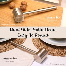Meat Tenderizer Mallet | Dishwasher Safe | All 304 Stainless Steel | Perfect Weight | Meat Hammer Pounder Flattner Beater | for Steak Beef Chicke