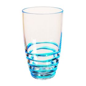 Swirl Acrylic Glasses Drinking Set of 4 (20oz), Plastic Drinking Glasses, BPA Free Cocktail Glasses, Drinkware Set, Hi Ball Plastic Water Tumbler